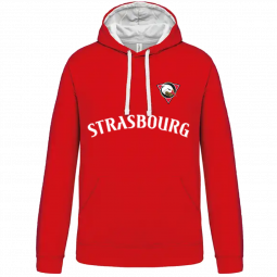 SWEAT CAPUCHE SIG FEMME ROUGE & BLANC