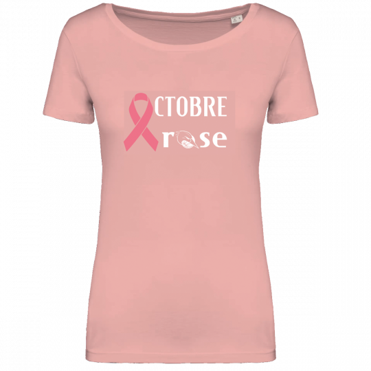 T-SHIRT COL ROND OCTOBRE ROSE SIG STRASBOURG FEMME