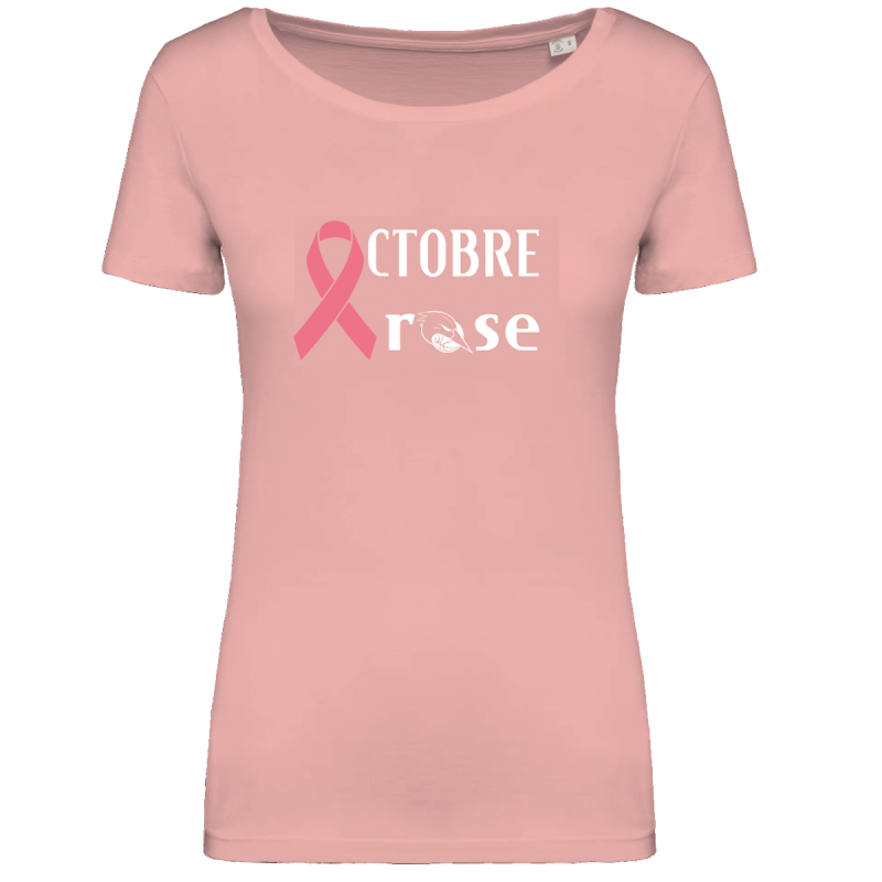 T-SHIRT COL ROND OCTOBRE ROSE SIG STRASBOURG FEMME