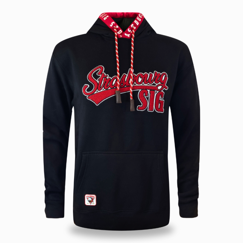 SWEAT CAPUCHE SIG NOIR & ROUGE