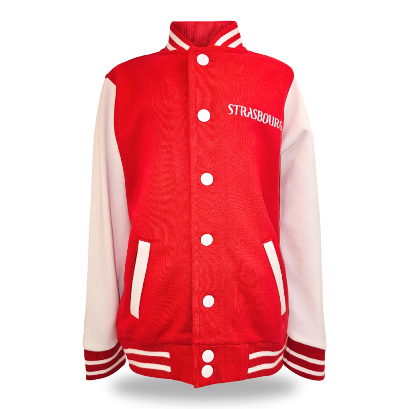 BLOUSON TEDDY SIG ROUGE & BLANC